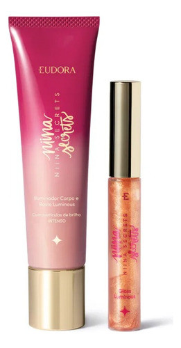 Combo Niina Secrets Iluminador Corpo E Rosto +gloss Labial 0