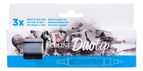 Set 3 Marcadores Negro-gris Duotip Ecoline - Mosca 0