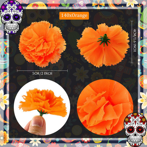 140 Cabezas De Flores De Calendula Artificiales Mexicanas, F 1