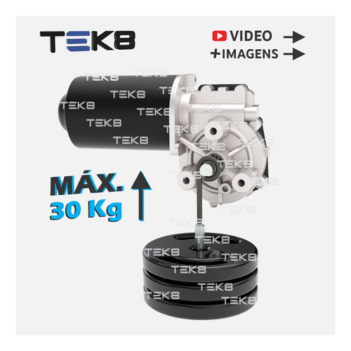 Motor Redutor 12v Dc 20 Rpm Alto Torque + Fonte + Pwm 1