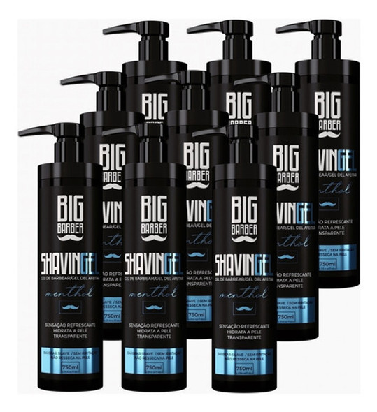 Shaving Gel De Barbear Big Barber 750ml Menthol Barba 9 Unid 0 Shaving Gel De Barbear Big Barber 750ml Menthol Barba 9 Unid 0