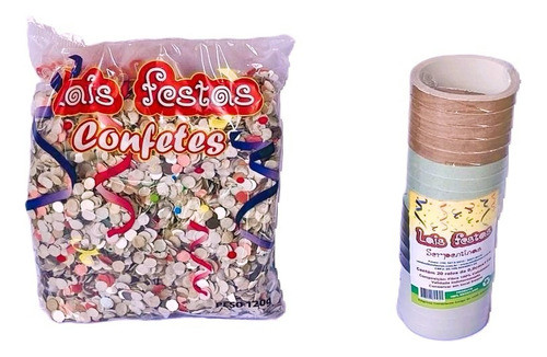Kit Carnaval 1 Serpentina +  1 Confete Colorido Pronta Ent . 0