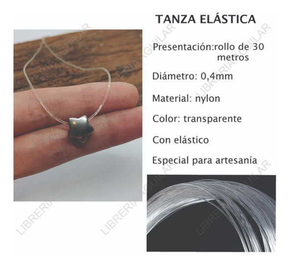 Tanzas Elastica 30mt 0,4mm Bijouterie Transparente Artesania 1