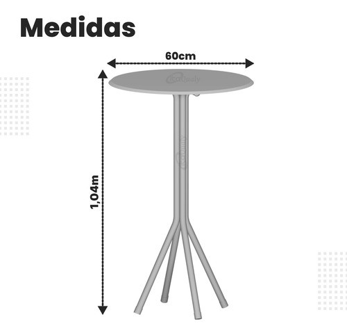 2 Mesa Alta Base Branca Redonda  Lanchonete Bar 1