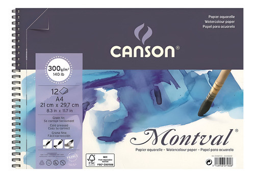 Bloco De Papel Montval Espiral 300g 12 Folhas 0