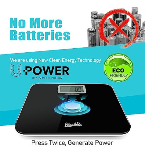Báscula Digital De Baño Con Tecnología U-power Sin 1