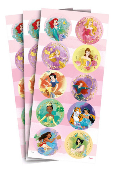 60 Adesivos Lembrancinha Festa Princesas Disney - Regina 0