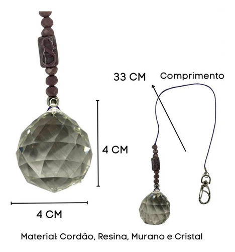 Protetor Ambiente Cristal Facetado Nanã Lilás 40 Mm 1