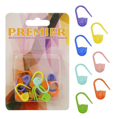 15 Marcadores Plástico De Ponto Cadeado Tricô Crochê Cores. 0