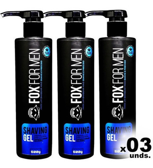Shaving Gel 500g Refrescante 100% Transparente Mentolado Fox 1 Shaving Gel 500g Refrescante 100% Transparente Mentolado Fox 1