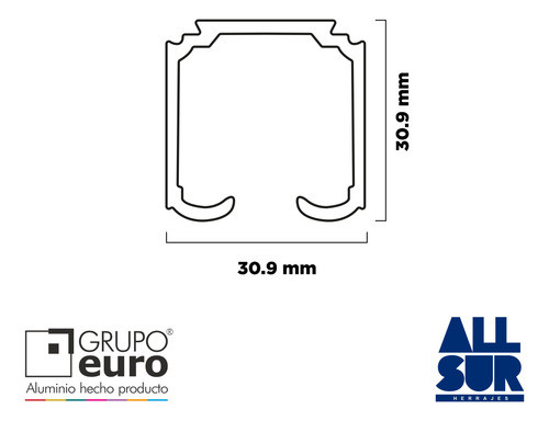Sistema Corredizo De Colgar Sicco Doble X 2mts 1 Puerta Alum 1