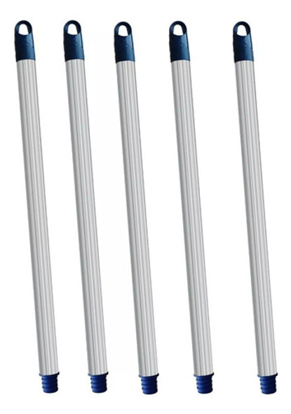 Kit 5 Cabos De Alumínio Pendurador Vassoura Rodo 1,50 Metros 0