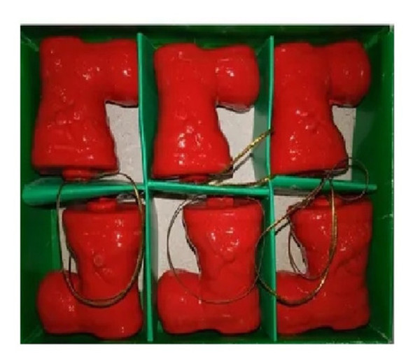 Adorno Navideño Navidad Colgante Madera Botas Santa X6 1 Adorno Navideño Navidad Colgante Madera Botas Santa X6 1