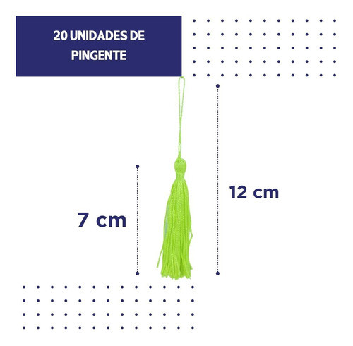Pingente De Seda Tassel Tassel Verde Neon - C/ 20 Unds - Brx 1