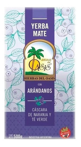 Yerba Mate Con Arandanos Oasis De 500 Grs - 3 Unidades 0