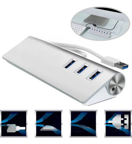 Super Velocidad Aluminio 7 Puertos Usb 3.0 Para Pc Windows M 0