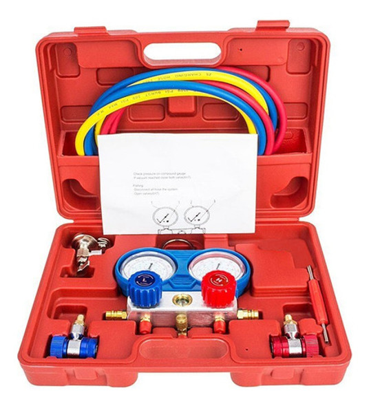 Kit Manometro Para Aire Acondicionado Refrigeracion R134 A C 0