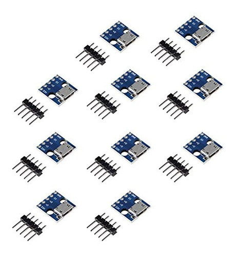 10pcs Hembra Micro Usb Para Sumergir Pinboard De 5 Pines, Me 0