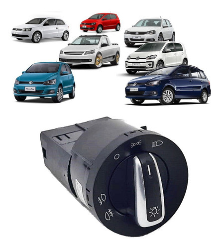 Botão Chave Longa Farol Milha Neblina Vw Polo Virtus Jetta 0