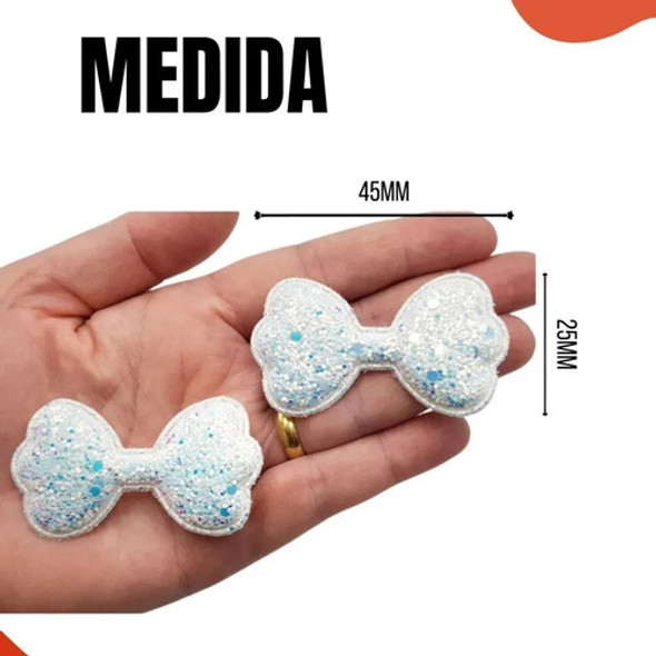 Kit Com 50 Laços Paetê 25x45mm Poliester - Coloridos 1