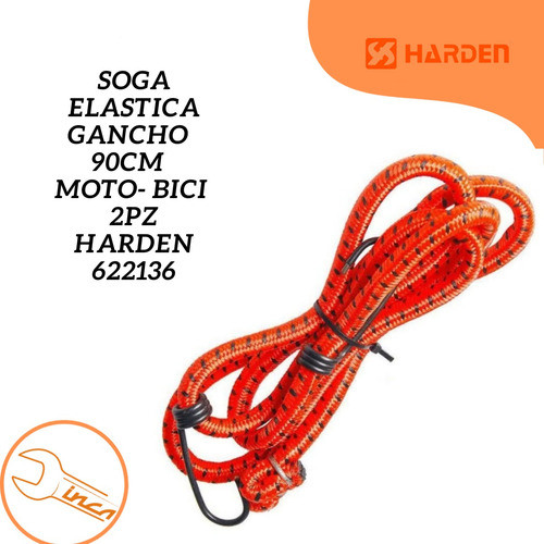 Soga Elástica Gancho 90cm Moto Bici 2pz 622136 Harden 1