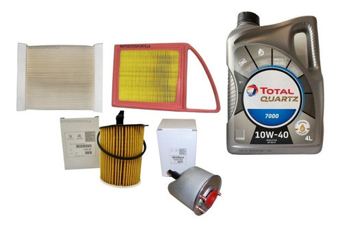 Kit 4 Filtro Citroen Berlingo 1.6 Hdi 8v +aceite Total 10w40 0