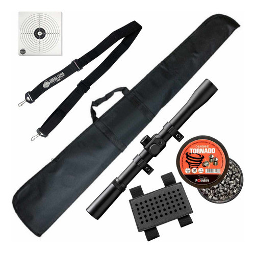 Combo Capa Carabina Bandoleira Luneta Tornado 5,5mm + Itens 0