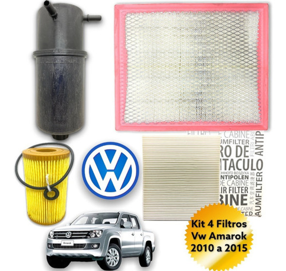 Kit 4 Filtros Amarok 2.0 2015 2014 2013 2012 2011 2010 0