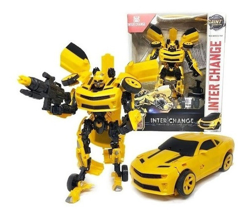 Figura Grande Transformer Bumblebe 25cm Con Arma- Del Tomate 0