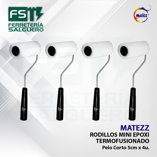 Rodillo Mini Epoxi Termofus. X4un 5cm Matezz Pelo Corto Fs 1