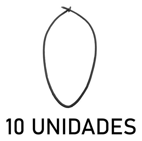 Extensor Corda Elastica Sem Gancho 50cm Cinza/preto - 10un 1