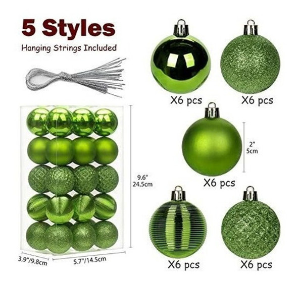 Kit Adornos De Navidad Bolas Textura Mixta 5cm Pack 30 Verde 1 Kit Adornos De Navidad Bolas Textura Mixta 5cm Pack 30 Verde 1