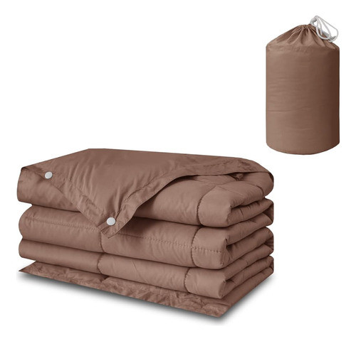 Zzlamb Brown Basic Water-proof Down Alternative Camping Blan 0
