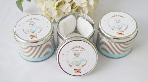 10 Latas Personalizadsa 8x7 Con 1 Jabon Y 1 Toalla Souvenirs 0