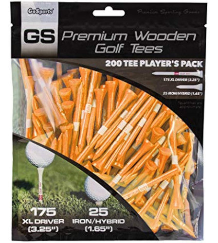 Gosports 3.25 Inch Xl Gs Tour Tee Premium Wooden 0
