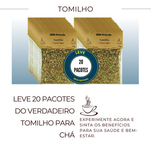20 Pacotes Tomilho Para Chá - Produto 100% Natural 1