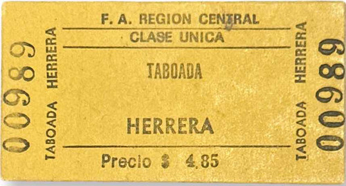 Antiguo Boleto De Tren Ferrocarril Taboada A Herrera 0