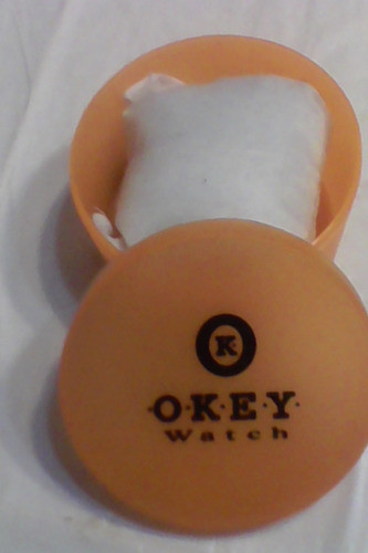 Okey-watch-estuche De Luxe- Reloj Pulsera-naranja Fluo-vacio 0