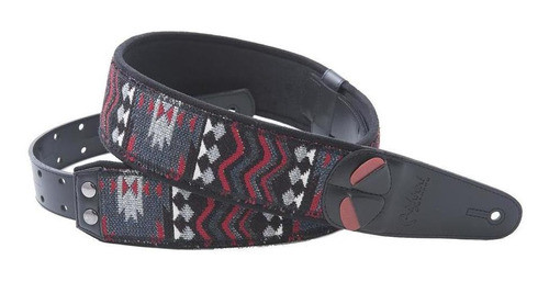 Correa Guitarra Right On Azteca Blac 6cm Ancho Tela Vegan 0
