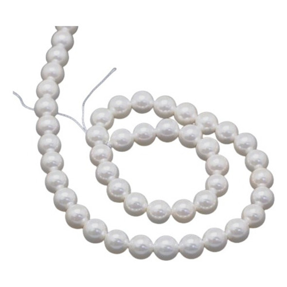 Tiras De Perlas De Concha Perforada (redondas) 8mm 0 Tiras De Perlas De Concha Perforada (redondas) 8mm 0