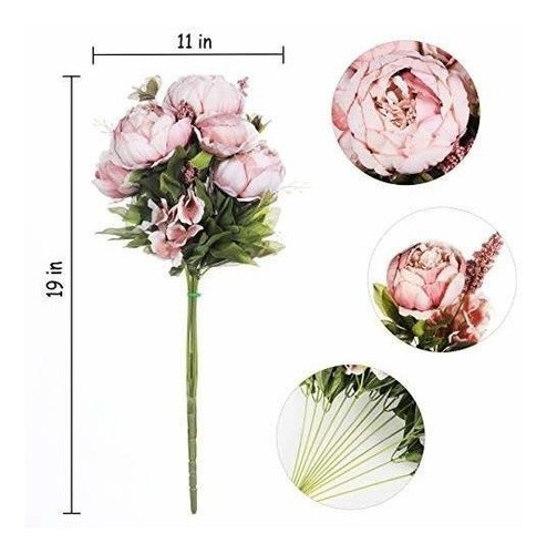 Luyue Vintage Peonia Artificial Flores De Seda Ramo Decorac 1