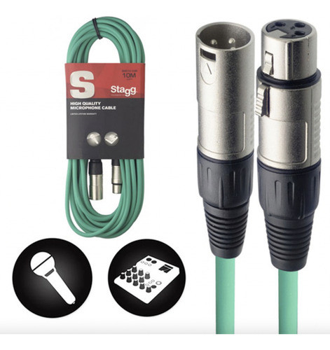 Cabo Stagg Emborrachado Xlr X Xlr 10 Metros - Smc10 Cgr 0