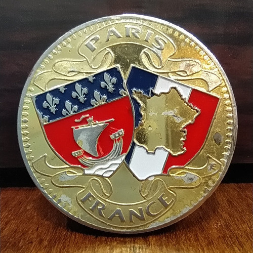 Medalla Esmaltada Conmemorativa Torre Eiffel París Francia 1