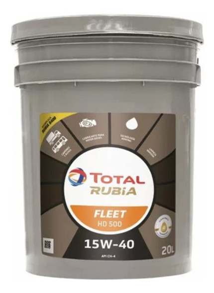 Total Rubia Fleet Hd 500 15w40 (rubia 6400) Balde 20l 0 Total Rubia Fleet Hd 500 15w40 (rubia 6400) Balde 20l 0
