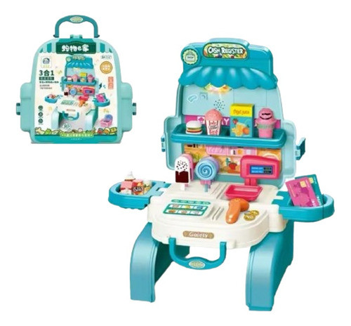 Valija Set Juego De Supermercado Niños Mochila Accesorios 0