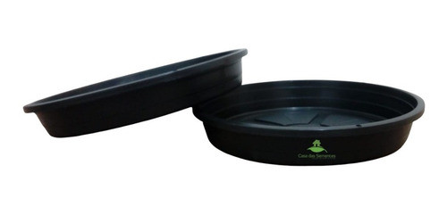 Kit 6 Pratos 24 Cm Diâmetro Para Vasos Pote Cor Preto 0