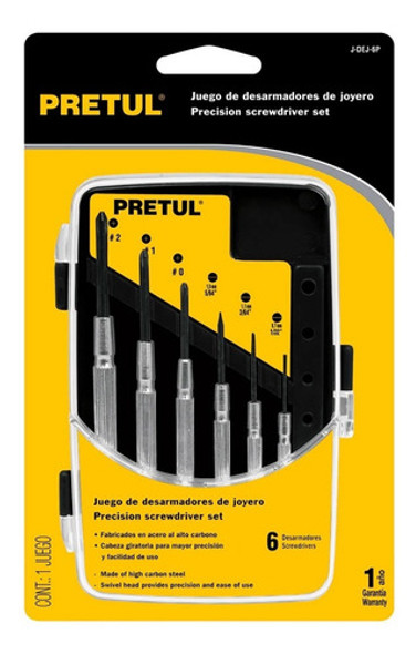 Juego De Destornilladores De Joyero 6 Piezas Estuche Pretul 1 Juego De Destornilladores De Joyero 6 Piezas Estuche Pretul 1