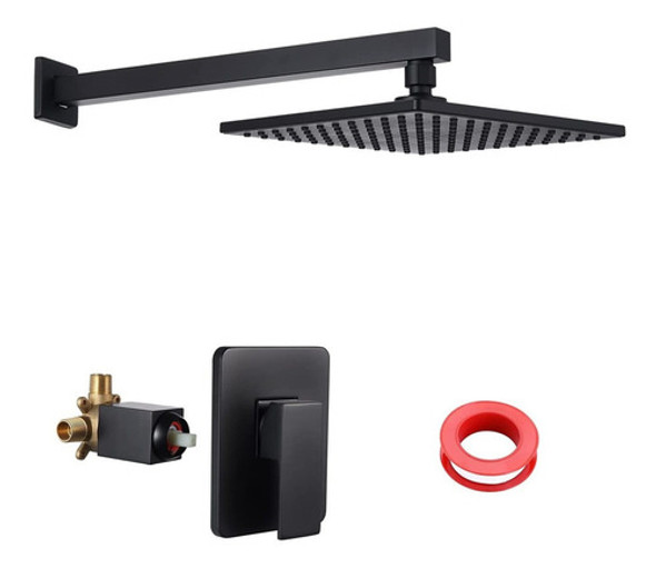 Juego De Grifo De Ducha P/baño De 23cm -negro Mate 0