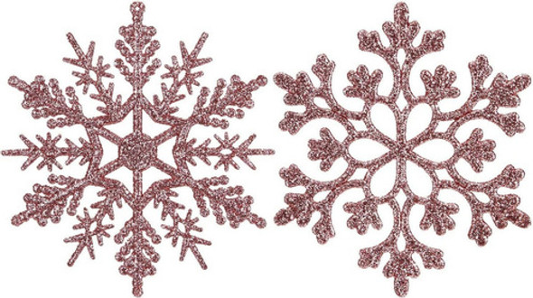36 Adornos De Navidad Estilos Copos De Nieve 10cm Rose Gold 0 36 Adornos De Navidad Estilos Copos De Nieve 10cm Rose Gold 0