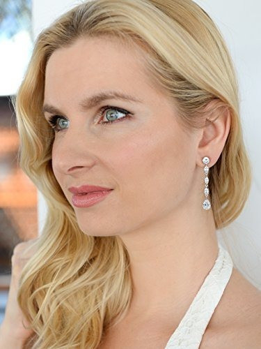 Mariell Gorgeous Linear Mix Shape Cubic Zirconia Bridal Prom 1